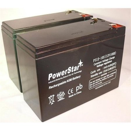 POWERSTAR PowerStar PS12-10-2Pack-05 12V 10Ah Scooter Battery Replaces Gs Portalac Tph12100; Tph 12100 PS12-10-2Pack-05
